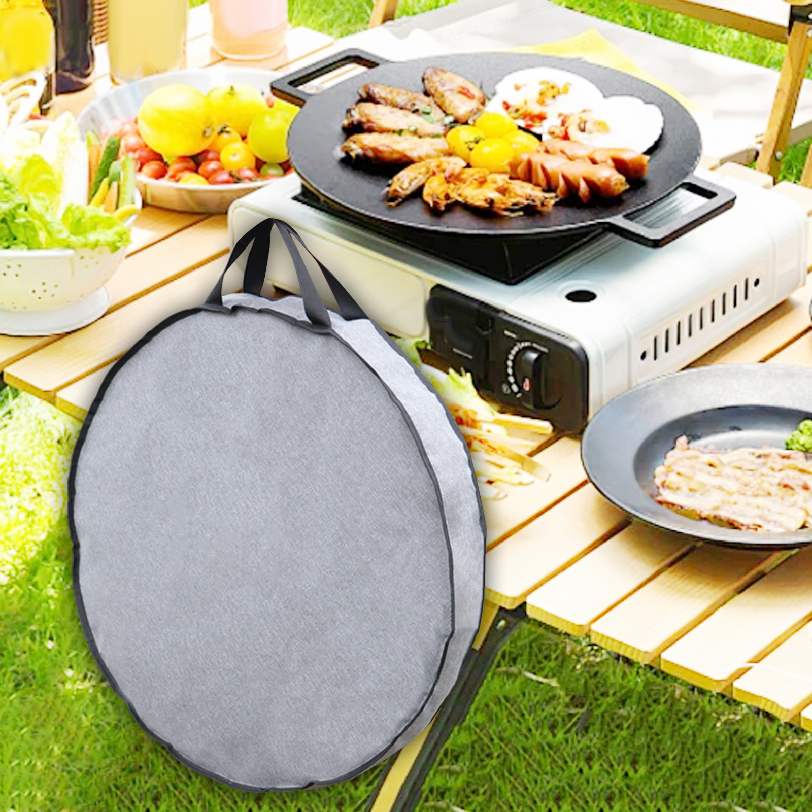 Camping Cooking Plate - Camping Skillet Bag Portable Cookware Organizer
