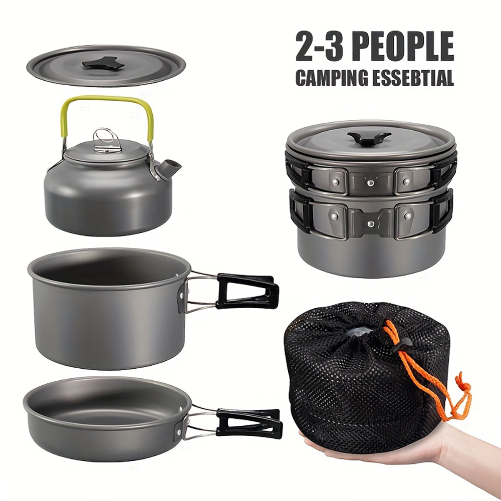 Camping Cooking Pan - Outdoor camping cookware set made of