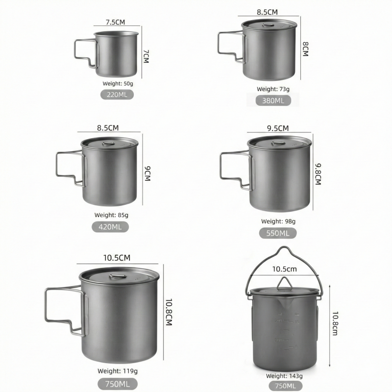 Titanium Camping Mug with Fold - Camping Cooking Utensil Bag ulasan dan harga