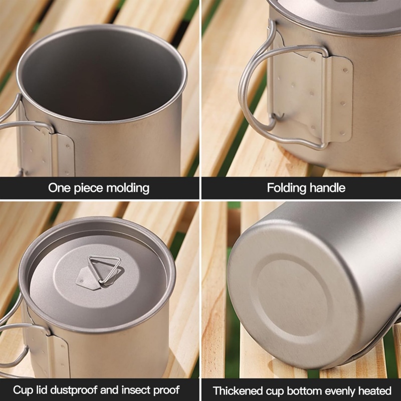 Titanium Camping Mug with Fold - Camping Cooking Utensil Bag ulasan dan harga