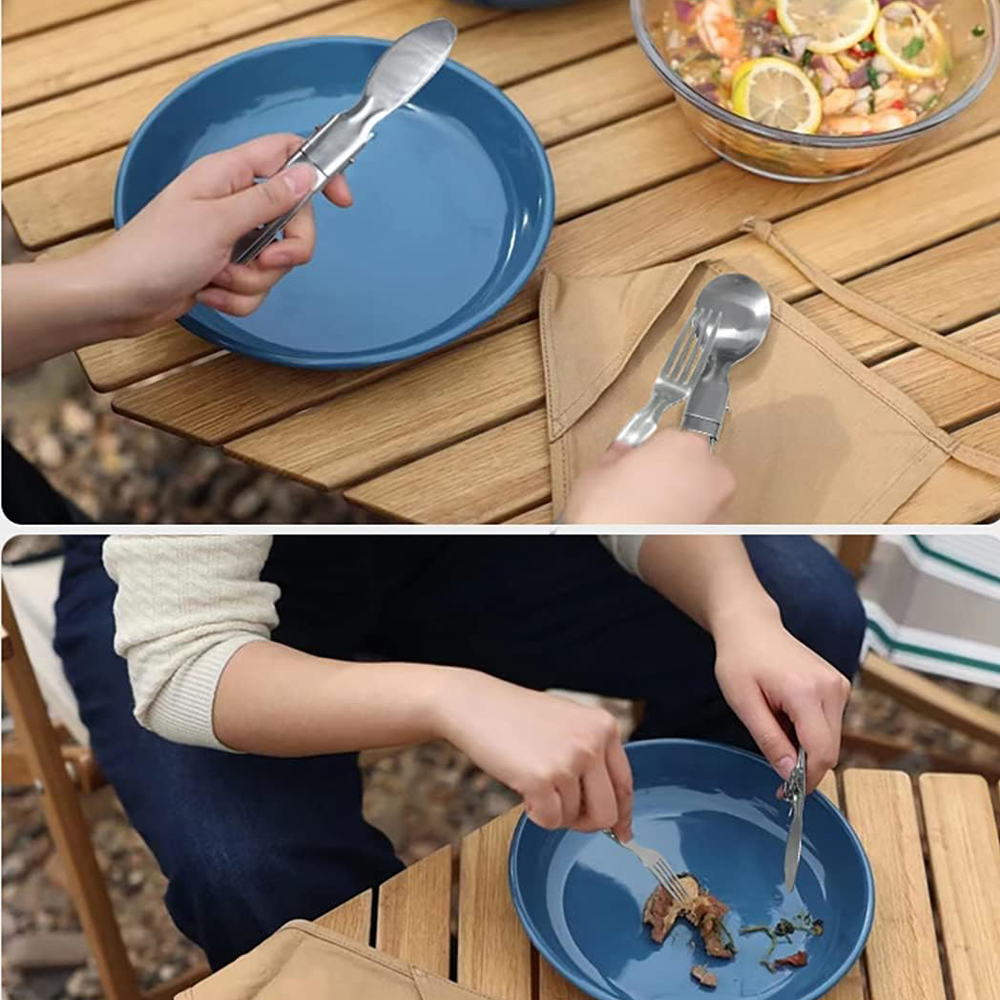 Camping Flatware Sets Stainles - Camping Cooking Utensil Bag ulasan dan harga
