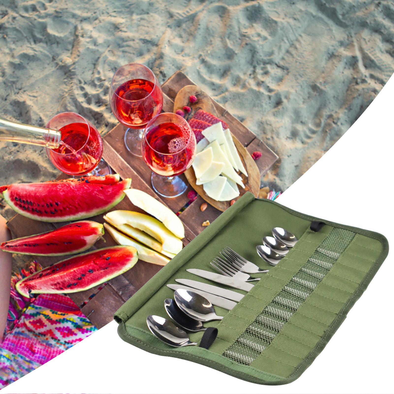 Camping Tableware Roll Bag Kit - Camping Cooking Box Set ulasan dan harga