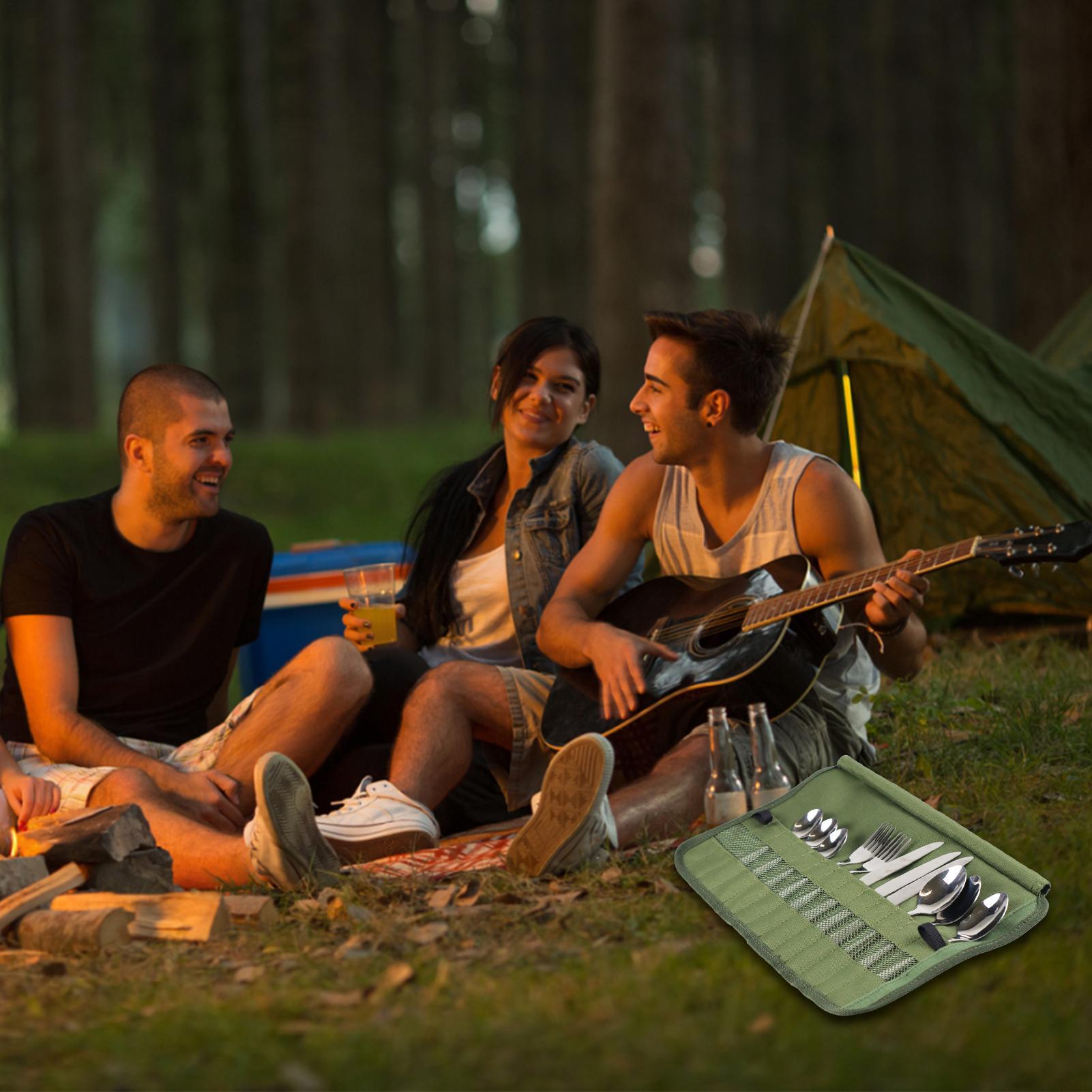 Camping Tableware Roll Bag Kit - Camping Cooking Box Set ulasan dan harga