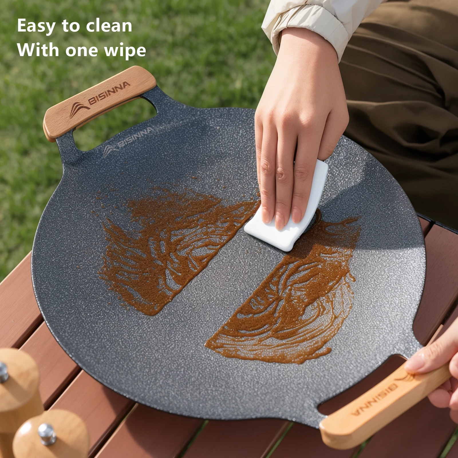 BISINNA 34CM Outdoor BBQ Grill - Camping Cooking Plate ulasan dan harga