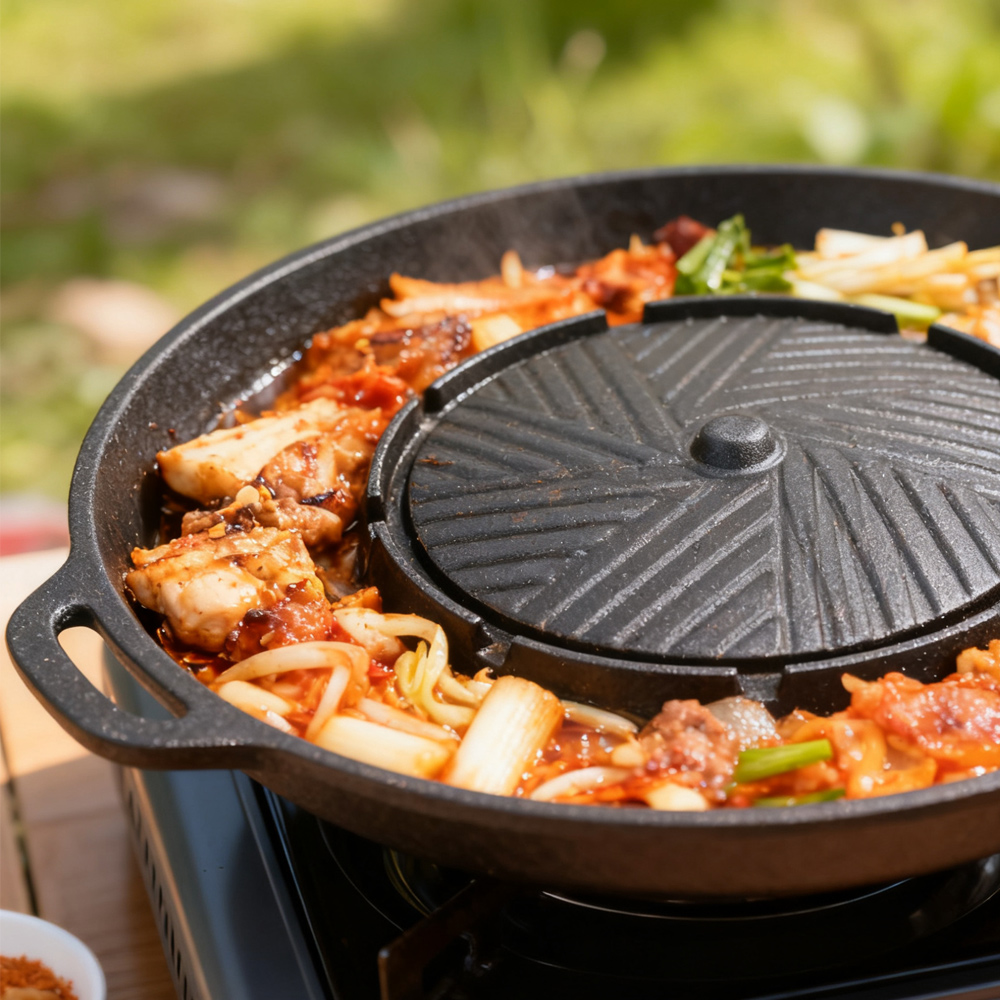 KOSUN Korean BBQ Grill Pan 2 i - Camping Cooking Plate ulasan dan harga