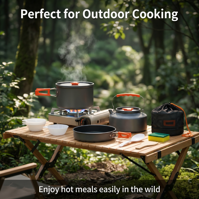 10PCS Ultralight Aluminum Camp - Camping Cooking All In One ulasan dan harga