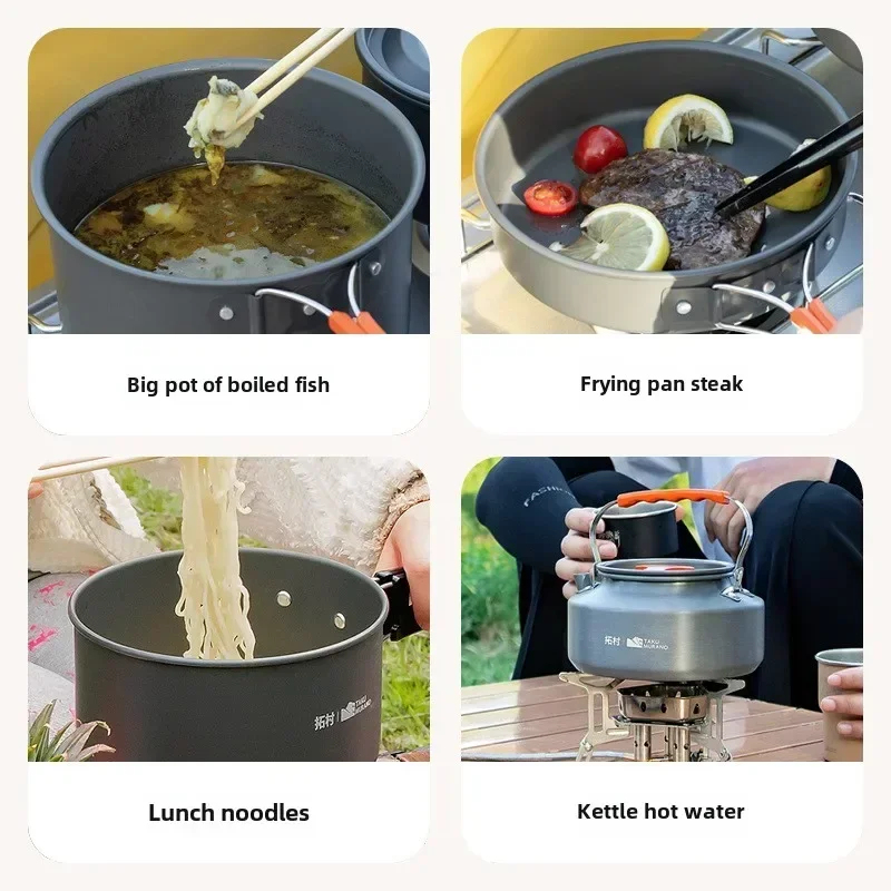 10PCS Ultralight Aluminum Camp - Camping Cooking All In One ulasan dan harga