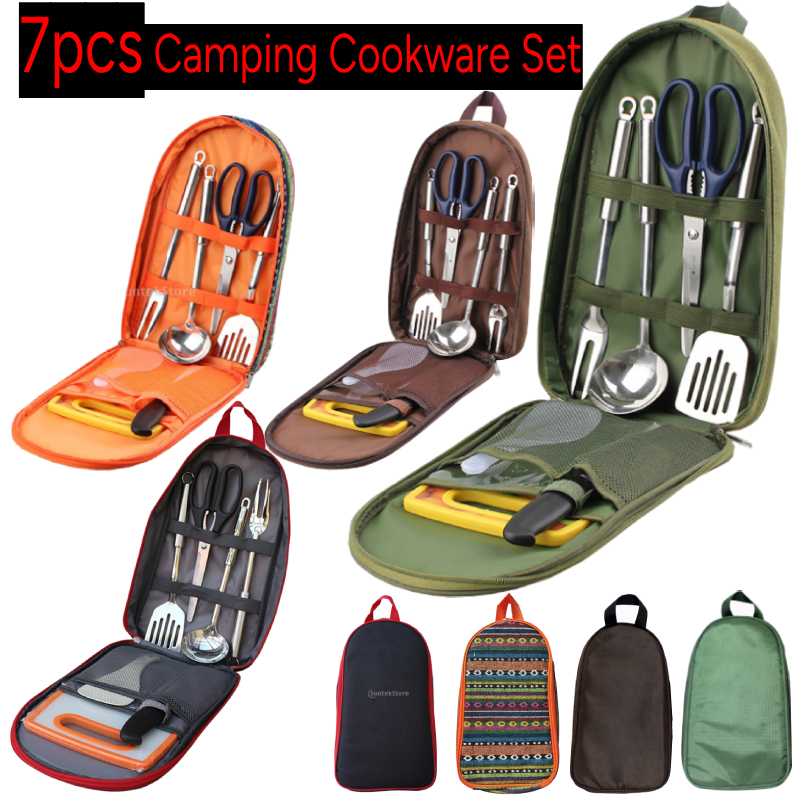 7pcs Camping Kitchen Utensil S - Camping Cooking Utensil Organizer ulasan dan harga