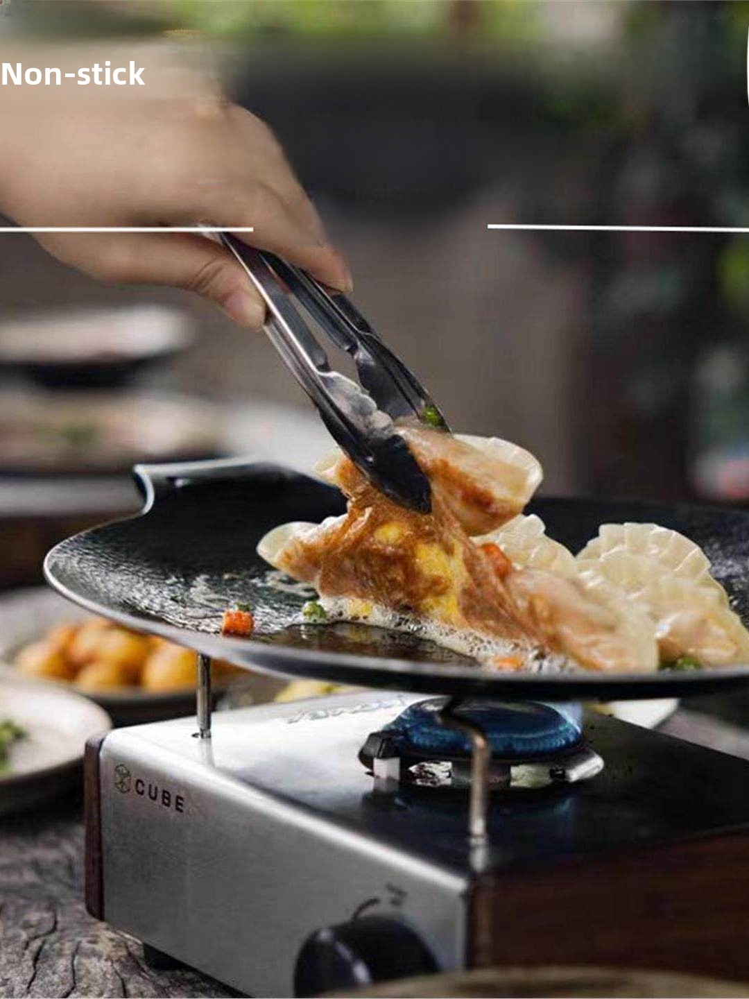 Outdoor Cast Iron Charcoal Gri - Camping Cooking Pan ulasan dan harga
