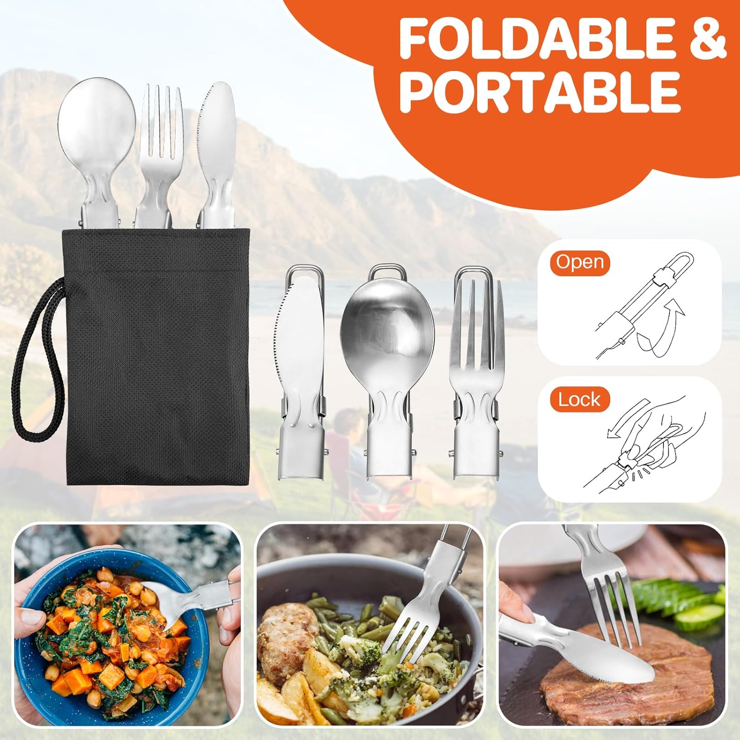 Non-Stick Camping Cookware Set - Camping Cooking Set With Kettle ulasan dan harga