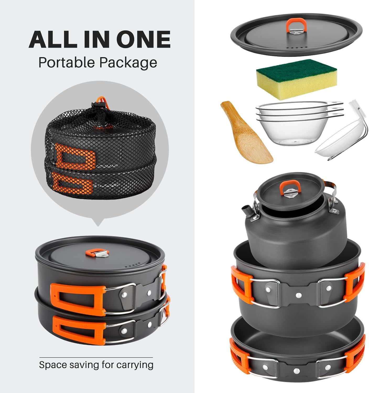 Camping cookware Camping pot a - Camping Cooking Set With Kettle ulasan dan harga