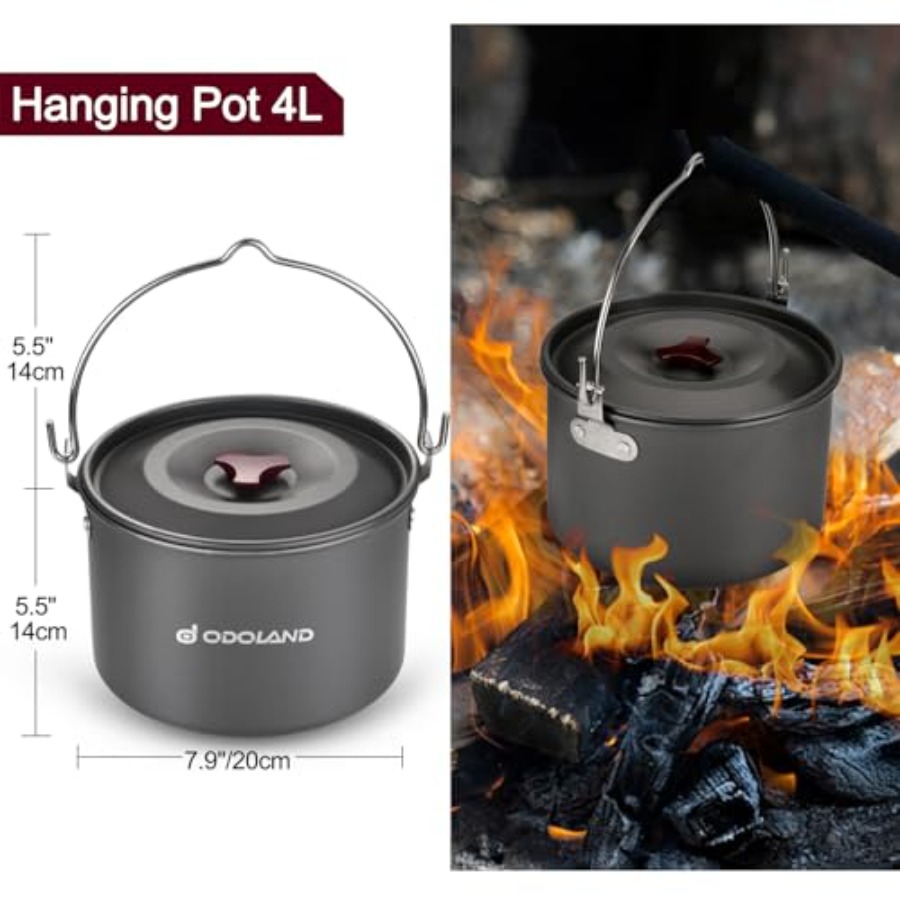 22pcs Camping Cookware Mess Ki - Camping Cooking Set With Kettle ulasan dan harga