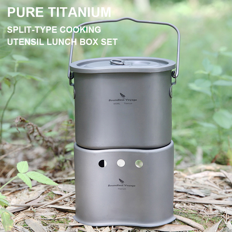 Pure Titanium Split-Type Cooki - Camping Cooking Box Set ulasan dan harga