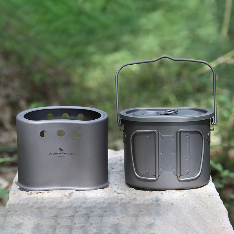 Pure Titanium Split-Type Cooki - Camping Cooking Box Set ulasan dan harga