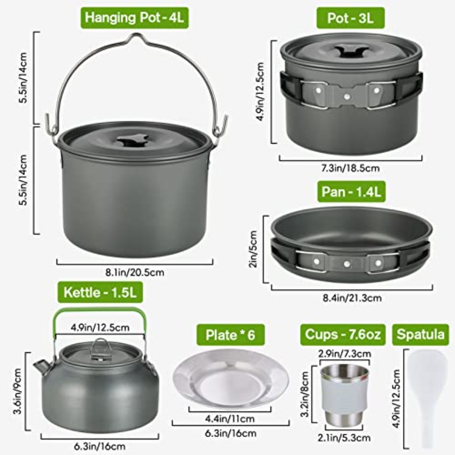 MEETSUN Camping Cookware Set - - Camping Cooking Pan ulasan dan harga