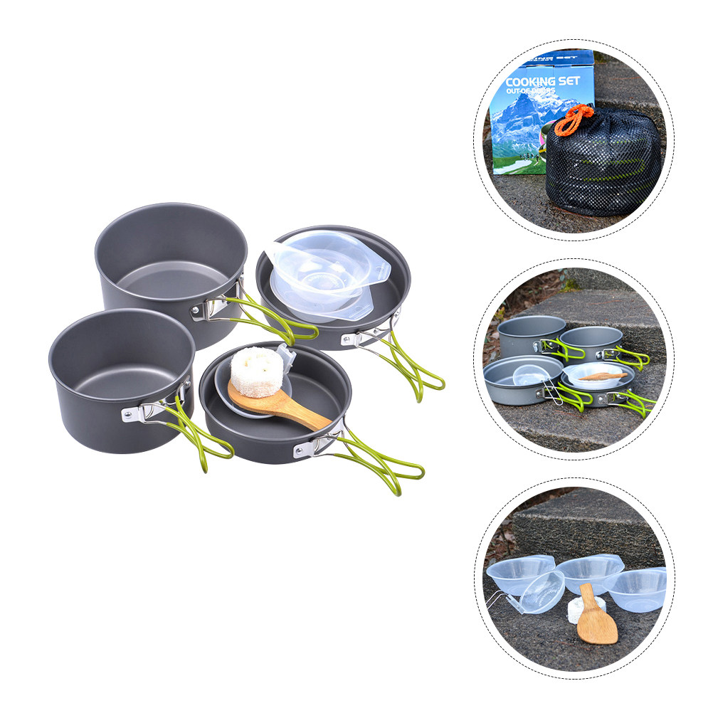 1Set Portable Camping Cookware - Camping Cooking Pan ulasan dan harga