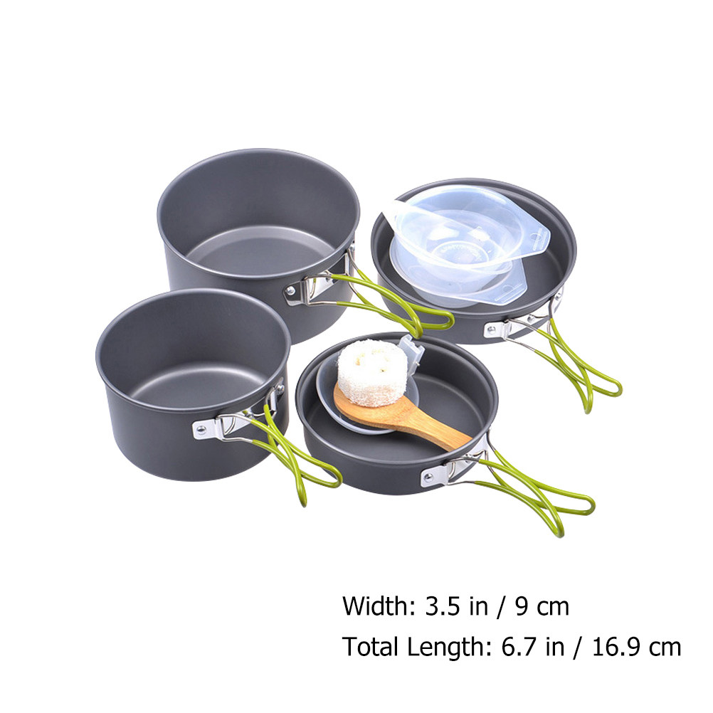 1Set Portable Camping Cookware - Camping Cooking Pan ulasan dan harga