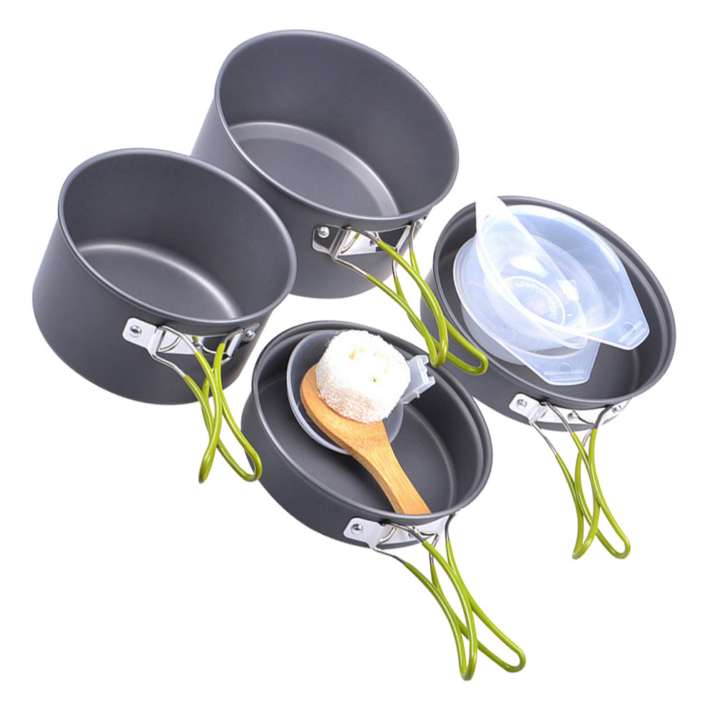 1Set Portable Camping Cookware - Camping Cooking Pan ulasan dan harga