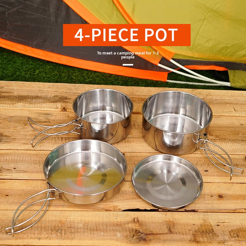 CLS 4-Piece Stainless Steel Ca - Camping Cooking All In One ulasan dan harga