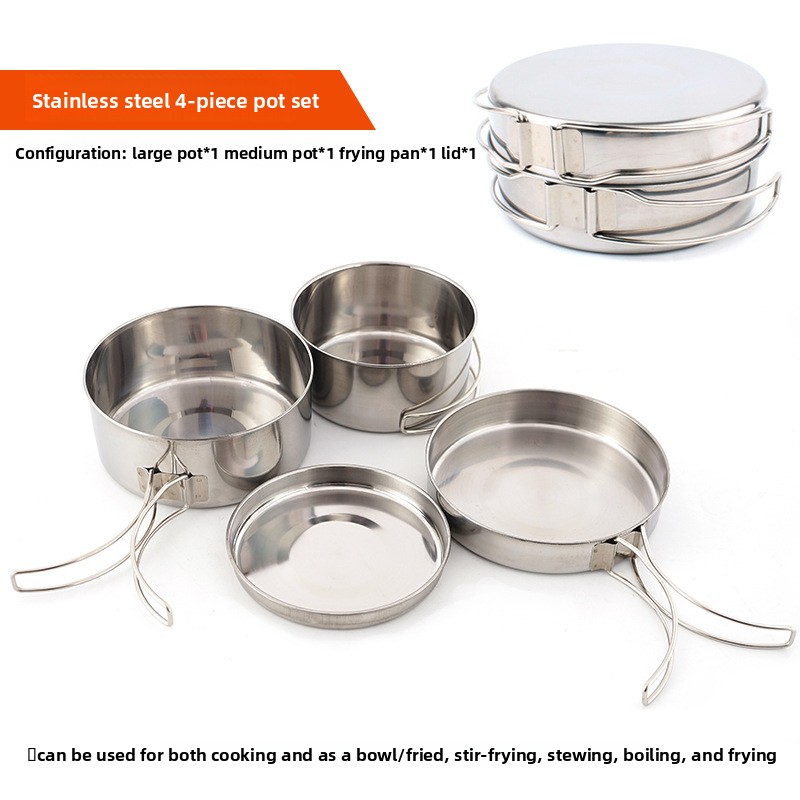 CLS 4-Piece Stainless Steel Ca - Camping Cooking All In One ulasan dan harga