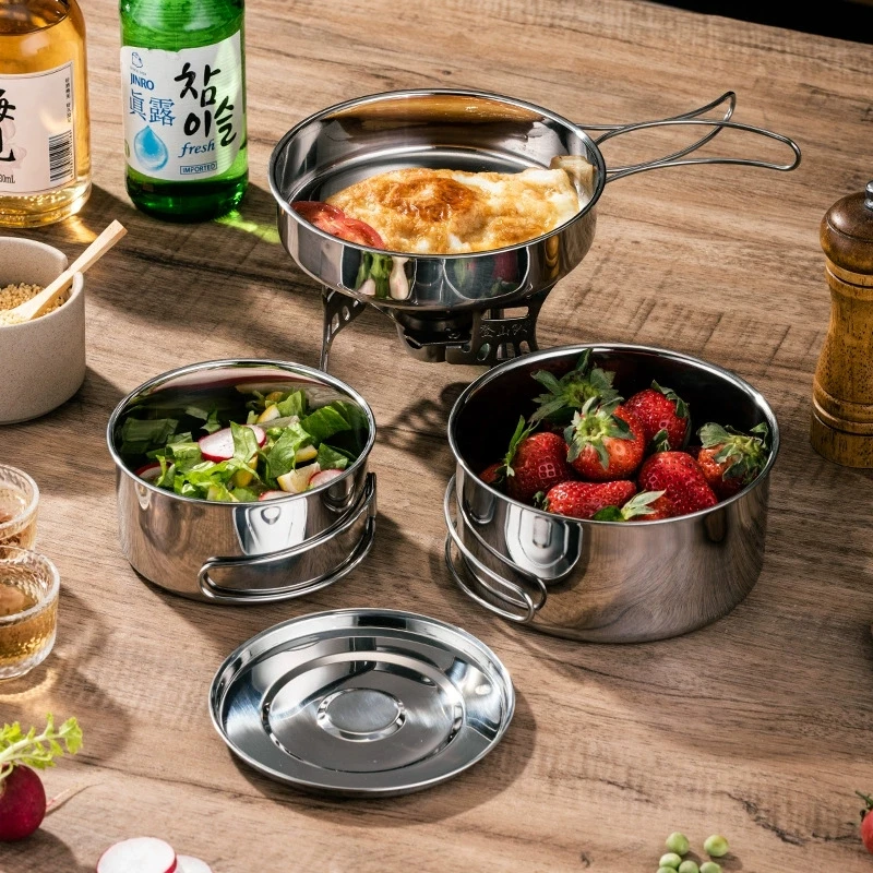 Outdoor Camping Cookware Set S - Camping Cooking Box Set ulasan dan harga
