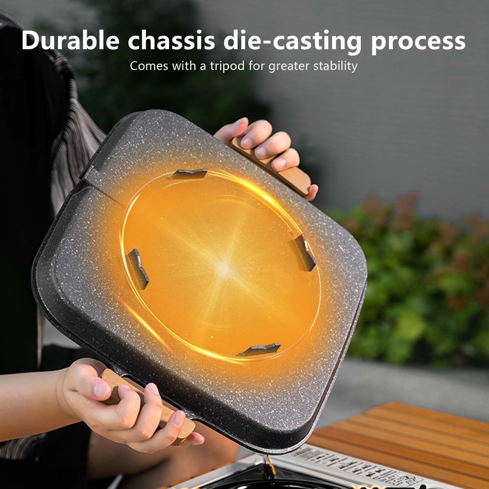BISINNA Square BBQ Grill Pan N - Camping Cooking Plate ulasan dan harga