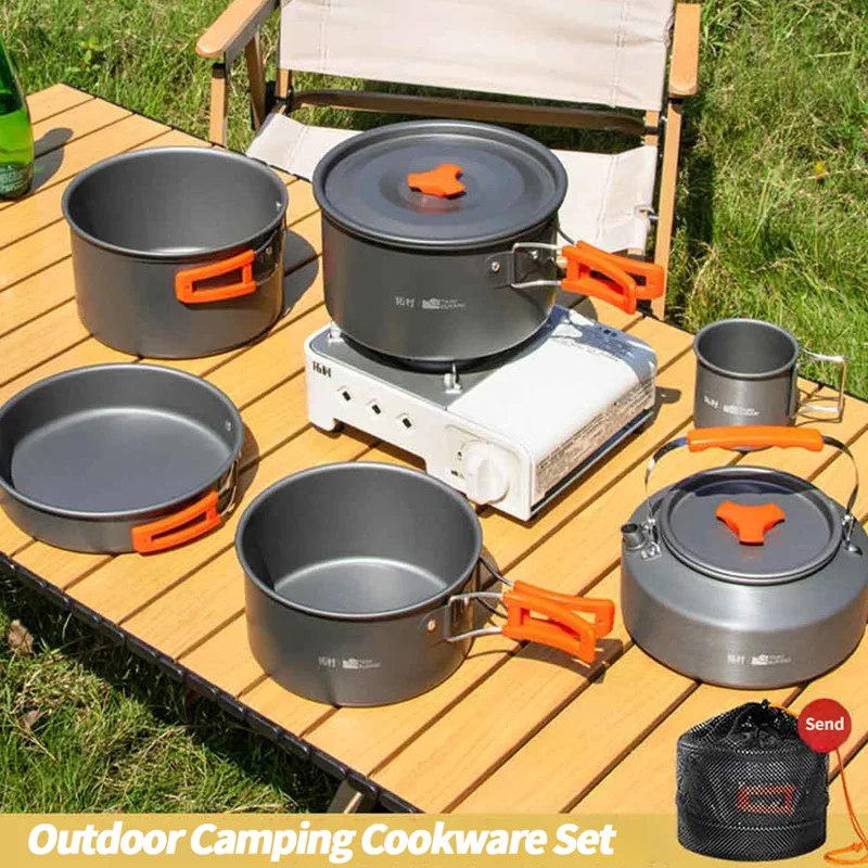 Camping Cookware Set – Outdoor - Camping Cooking Set With Kettle ulasan dan harga