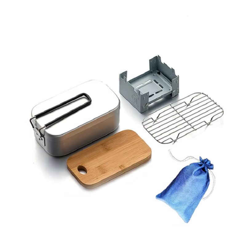 Outdoor Aluminium Mess Kit, St - Camping Cooking Box Set ulasan dan harga