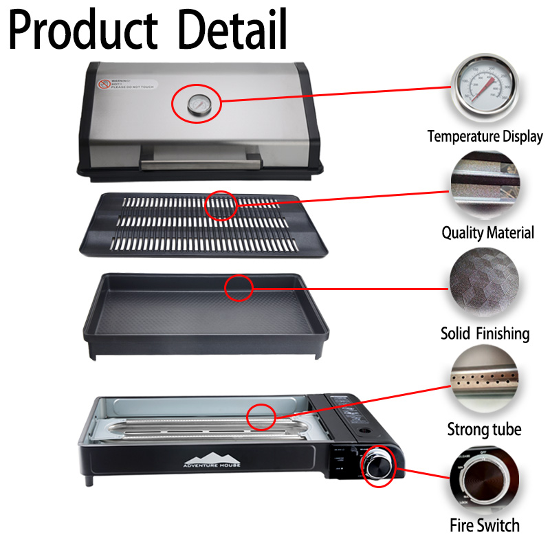 Outdoor Stainless Steel Grill  - Camping Cooking Gas Stove Portable Tool ulasan dan harga