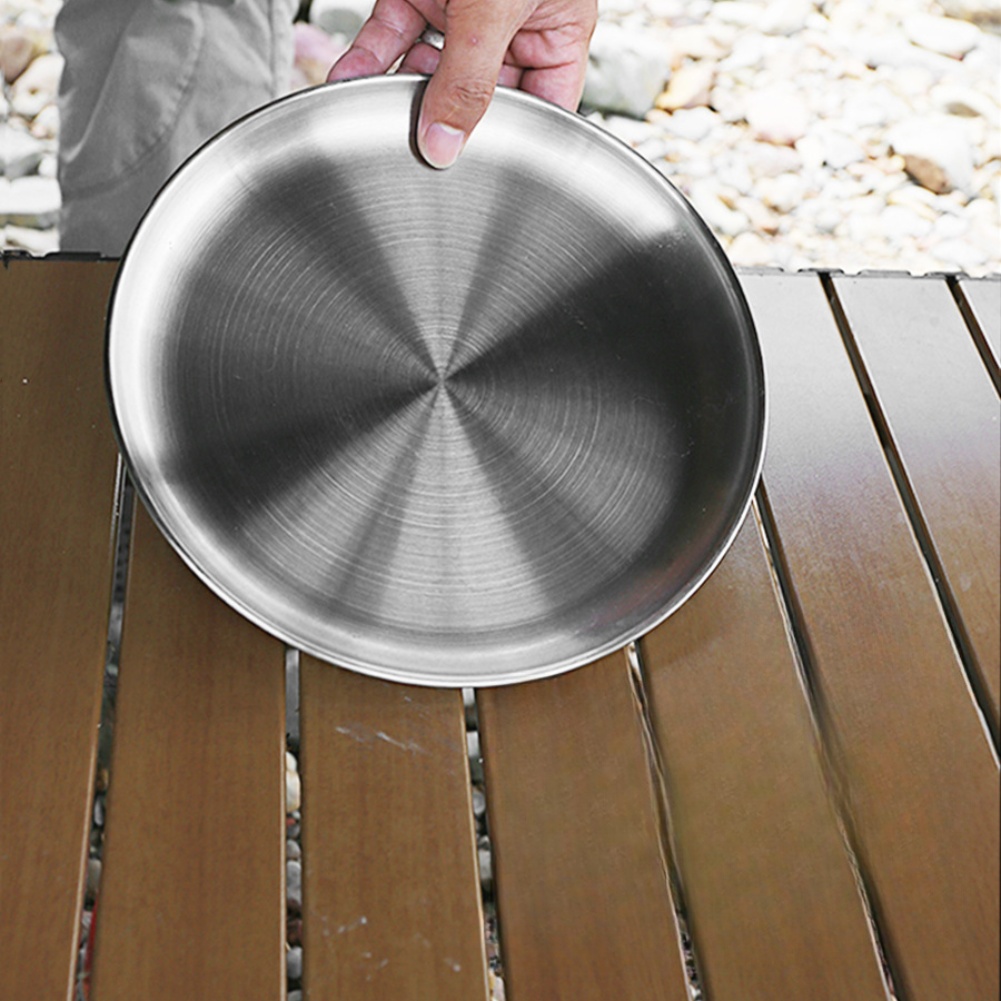 1 PCS  Stainless Steel  Plates - Camping Cooking Plate ulasan dan harga