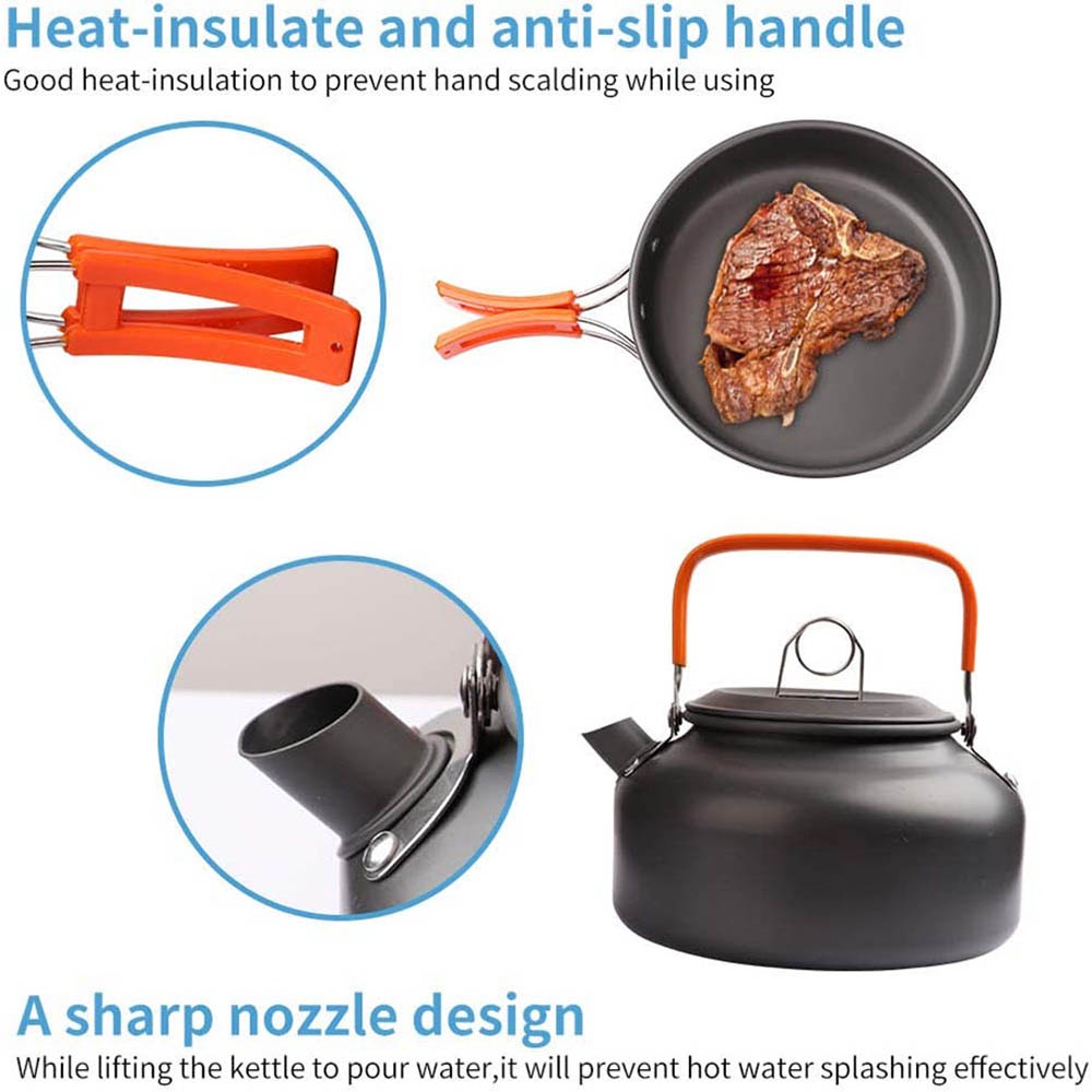 Outdoor camping cooking set, n - Camping Cooking Set With Kettle ulasan dan harga
