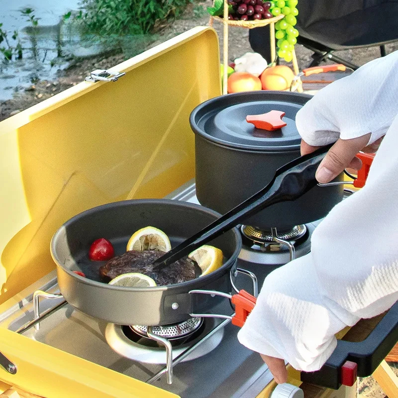 10Pcs Aluminum Camping Cookwar - Camping Cooking Utensil Bag ulasan dan harga