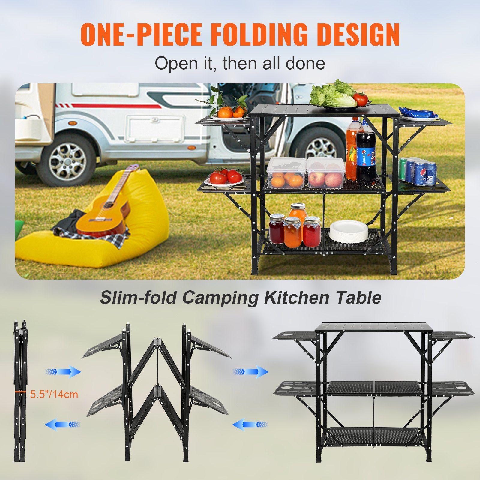 All-in-one 49.6in Aluminum Cam - Camping Cooking All In One ulasan dan harga